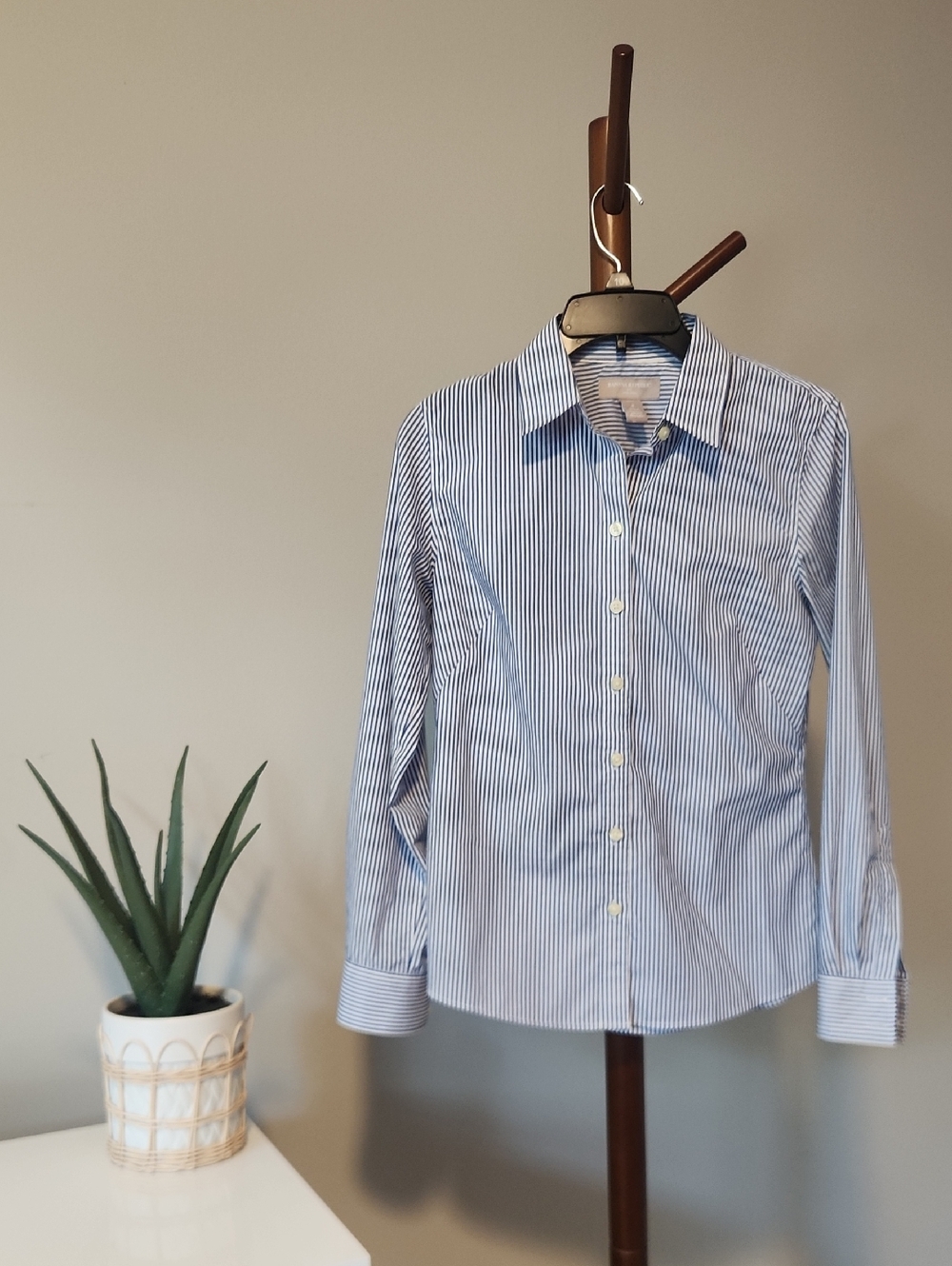Banana Republic Blue & White Stripe Button Down Shirt